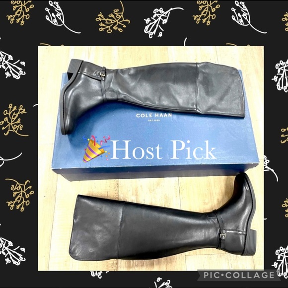 Cole Haan Shoes - 🎉HP🎉Cole Haan Leather Black Valentia OTK Boots